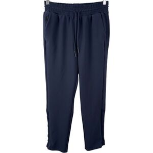 Athleta Metropolis Straight Leg Pants Womens Size 4 Elastic Waist Navy Blue